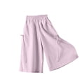 thumbnail image 5 of KyCheLot Capri Pants for Girls Wide Leg Pants Elastic Waist Lightweight Cropped Boho Beach Pants with Pockets 2-16Years, 5 of 7