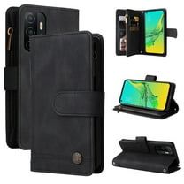 SaniMore Case for Samsung Galaxy A33 5G 6.4" 2022, PU Leather Zipper Wallet Cover [RFID Blocking] Card Slot Magnetic Clsap Flip Folio with Wrist/Crossbody Strap Kickstand Full Protective Cover, Black
