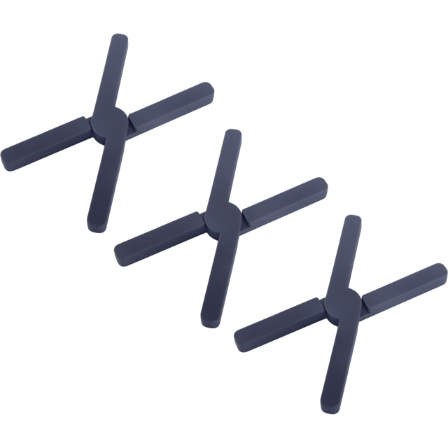 Paquete de 3 salvamanteles de silicona plegables y gruesos antideslizantes, almohadilla caliente con diseño de cruz plegable que ahorra mucho espacio