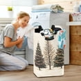 thumbnail image 5 of Yayeee Freestanding Laundry Hamper with Handle Collapsible Large Storage Basket for Clothes, Hand Drawn Christmas Stars, 5 of 7