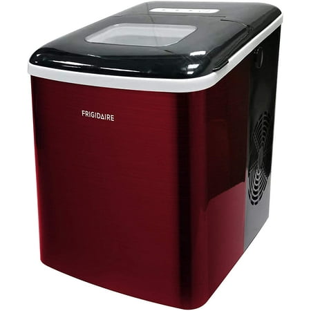 Frigidaire Compact Countertop Ice Maker  26lbs of Ice per day  Red Stainless