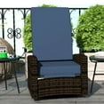 thumbnail image 5 of Spaco Outdoor Wicker Swivel Recliner Chair with Lifting Footrest, 360° Rotating Basic Chair with Water-resistant Cushions for Outdoor, Dark Blue, 5 of 11