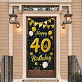 thumbnail image 5 of Black and Gold Glittery Happy 40th Birthday Banner Party Decoration Backdrop Photography Props for Birthday Parties Celebrations Events Decorations, 5 of 7