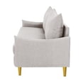 thumbnail image 4 of 66.9" Loveseat Sofa, 2-Seater Velvet Couch, Upholstered Tufted 2 Seater Sofa with Curved Arms & Backs, Accent Sofa Couch with Tapered Metal Legs, for Small Space, Bedroom, Apartment, Living Room, 4 of 7