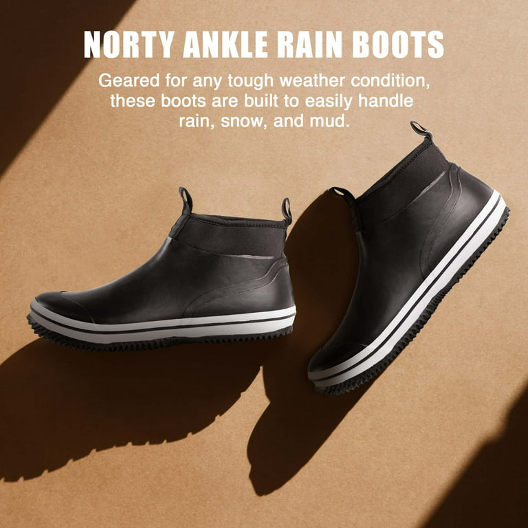 NORTY Size 7 6-Inch Rubber Ankle Rain Boots for Men