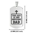 thumbnail image 2 of Stainless Steel Awesome Dad Dog Tag Keychain Circle Ring, 2 of 2