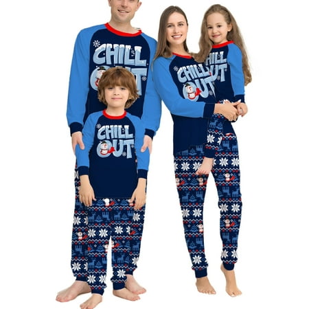 

Ma&Baby Christmas Pajamas Matching Sets for Snowman Jammies Xmas Sleepwear Set