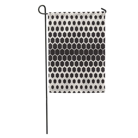 SIDONKU Pattern Modern Reticulate Geometric Tiles Gradually Thickness Monochromatic Linear Abstract Garden Flag Decorative Flag House Banner 12x18 inch