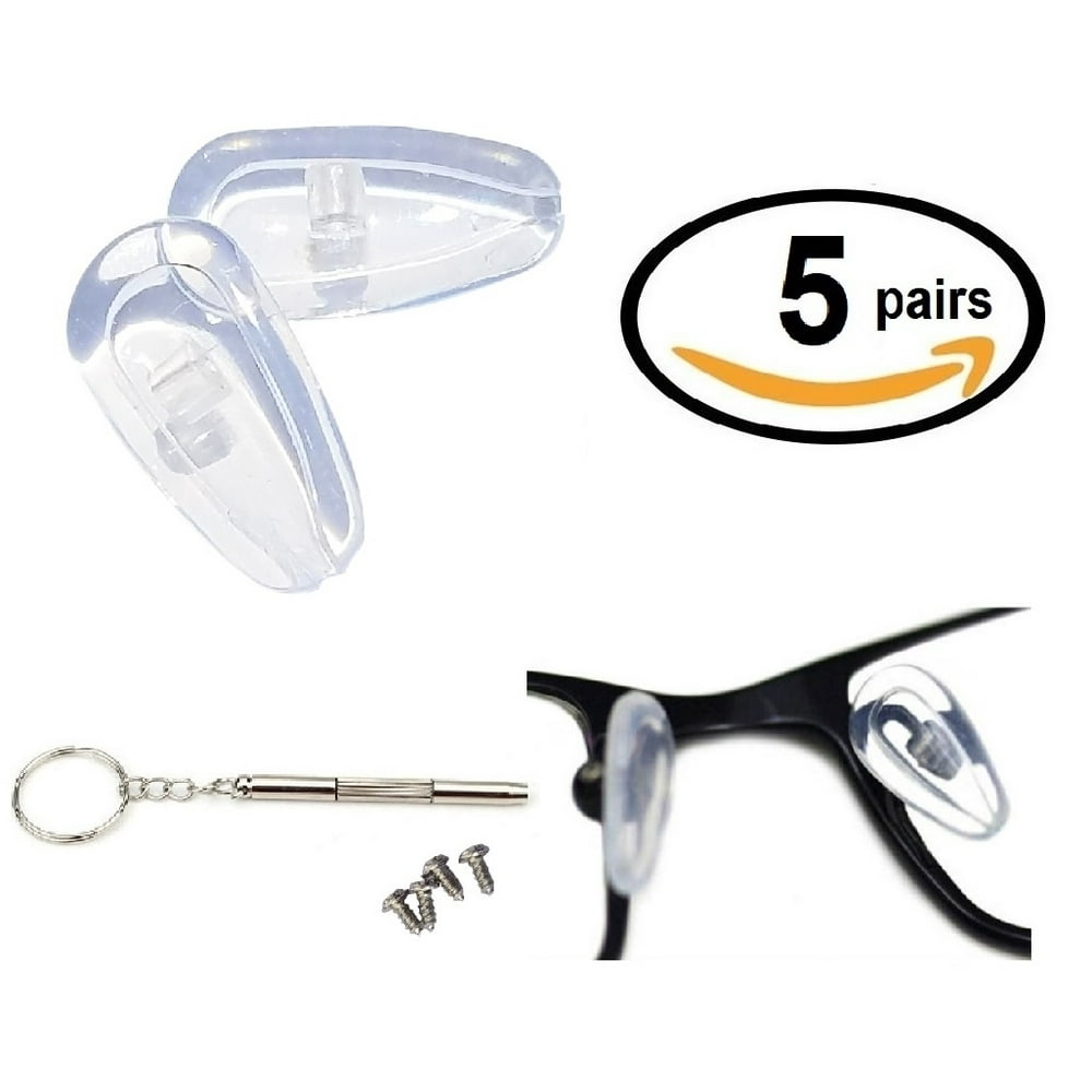 AM Landen 5 pairs Soft Air Cushion 17mm Silicone Nose Pad with screws