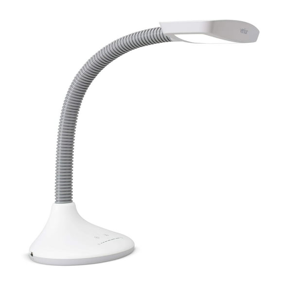 Verilux SmartLight Full Spectrum LED Desk Lamp with Adjustable Brightness, Flexible Gooseneck and Integrated USB Charging Port - Reduces Eye Strain a