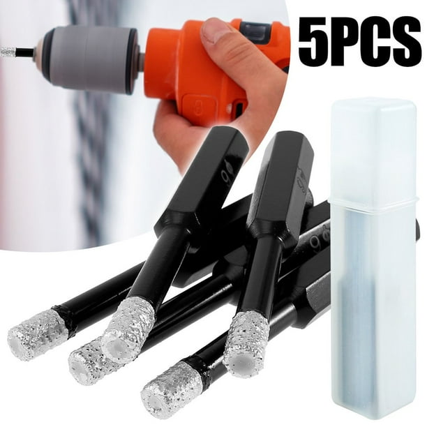 OUSITAID 5pcs 6mm Dry Diamond Drill Bit Set Hex Shank Masonry Core