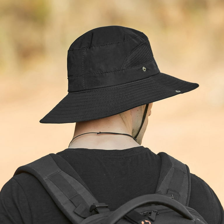 2DXuixsh Summer Floppy Hat Fisherman Bucket Sun Mesh Mens Outdoor  Breathable Hat Foldable Cap Baseball Caps Beach Hats for Small Heads Black