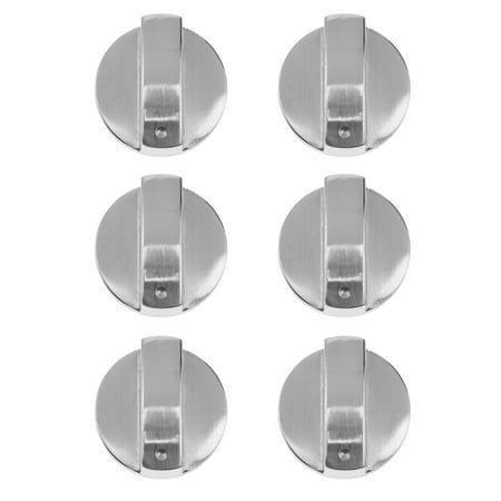 

BESTONZON 6PCS Zinc Alloy Gas Stove Embedded Stove Brushed Metal Switch Knob(Silver)