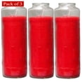 thumbnail image 1 of Chandelle Religieuse Rouge avec Croix et Visage Rapproché, Combustion Longue Durée, Option Cadeau Parfaite (Lot de 3), 1 of 6