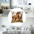 thumbnail image 5 of Acheng Pillow Cover  Horses and Kids Run in Fields Farm Farmhouse Decorative Throw Pillow Cover Square Cushion Case for Home Sofa Couch Decoration 24x24in, 5 of 7
