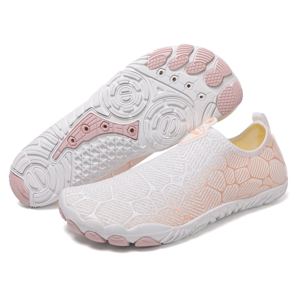 ChiVerve Hiking Barefoot Shoes for Women Men Breathable & Non-Slip Athletic Footwear Wide Toe Water Shoes, Designed for Walking & Running & Swimming | White, 3 Men