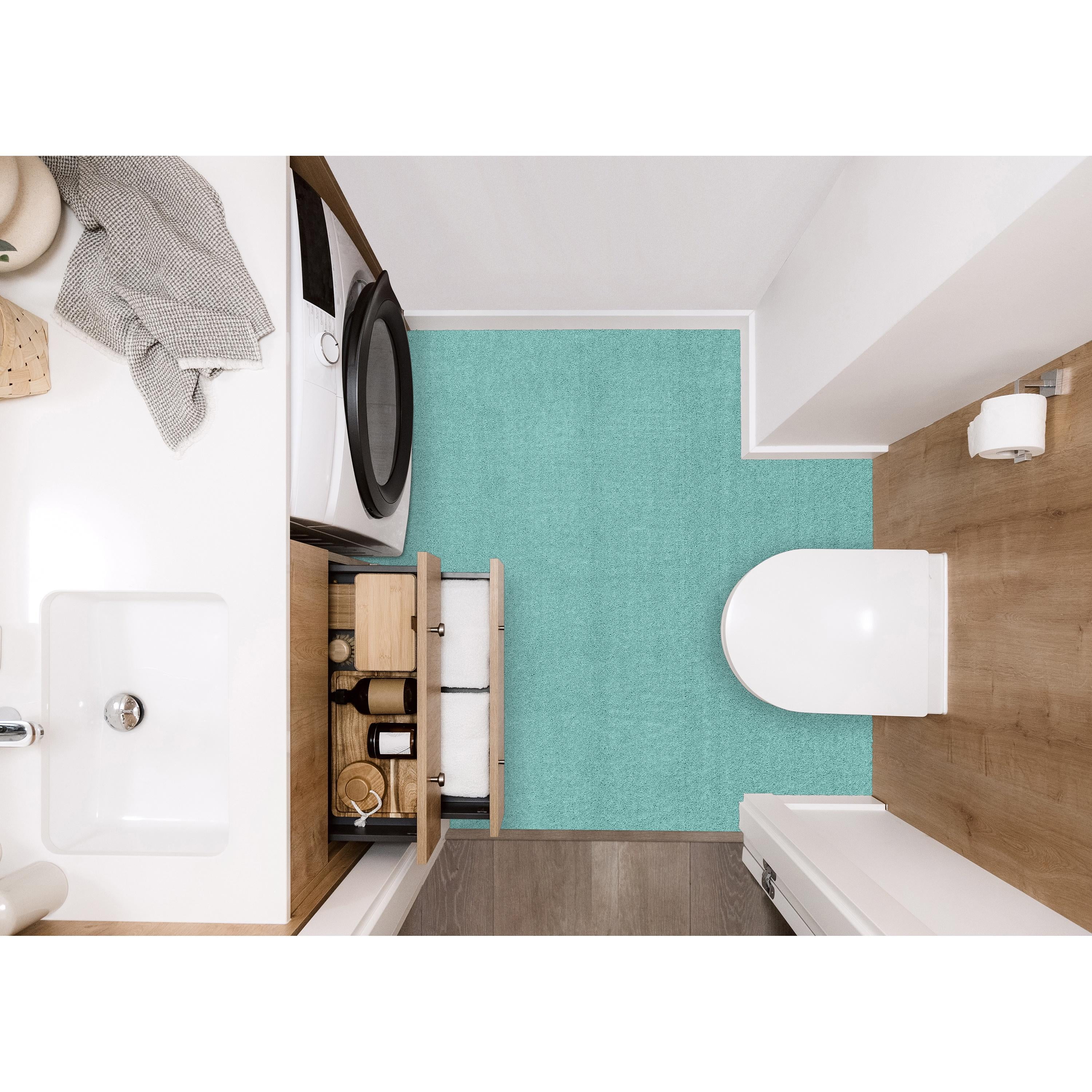 Garland Rug Gramercy Washable Polypropylene Sea Foam Bathroom Carpet, 4' x 6'