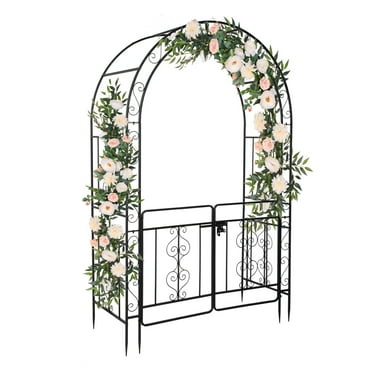 Ktaxon Metal Garden Arch 7Ft Garden Trellis Arch Arbor Outdoor Wedding