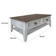 thumbnail image 5 of Kohl 50 Inch Coffee Table, Mango Wood, 4 Drawers, Open Shelf, Brown, White- Saltoro Sherpi, 5 of 5