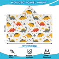 thumbnail image 2 of Dinosaur with Bones Pattern Hooded Bath Towel，60"x35" for Ages 3 To 12 Kids, Quick Dry Lightweight Soft Microfiber Hood Beach Towel Cover Up for Kids, 2 of 7