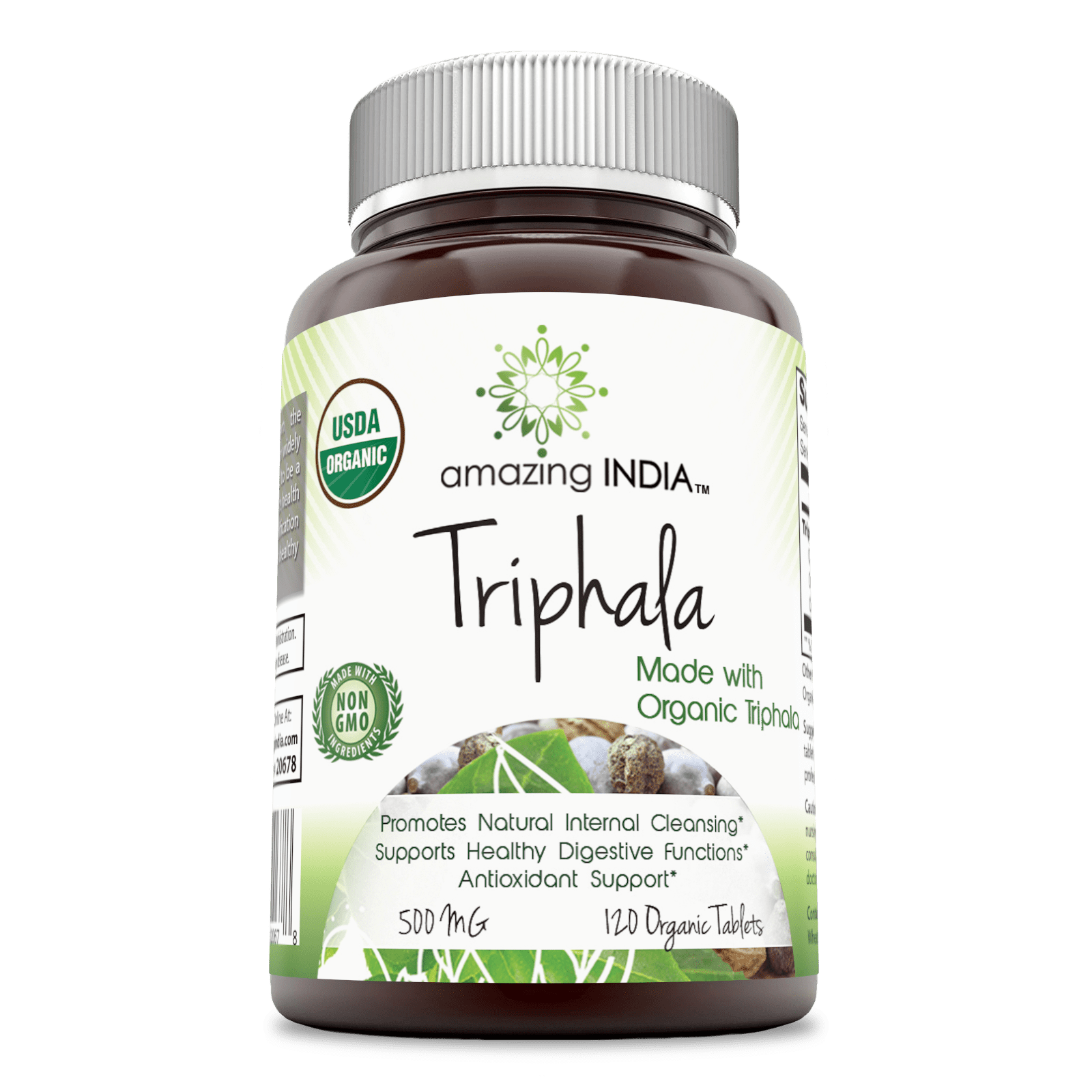 Amazing India Organic Triphala 750 Mg 120 Capsules