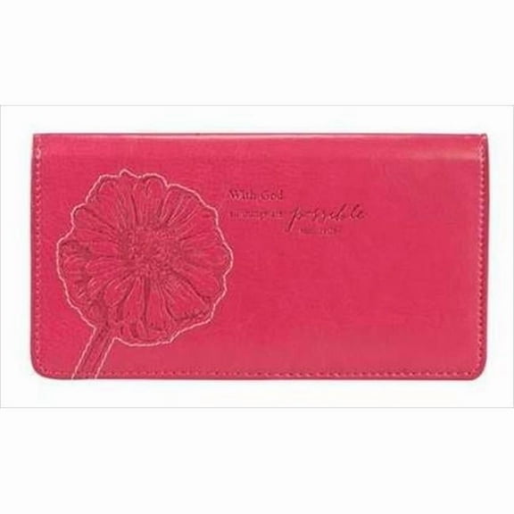 Christian Art Gifts  Checkbook Cover With God Pink Orchid