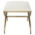 thumbnail image 4 of Uttermost Crossing Contemporary Iron and Fabric Small Bench in White/Gold, 4 of 6