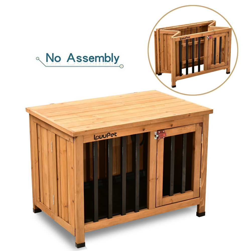 Lovupet Wooden Portable Foldable Pet Crate Indoor Outdoor Dog Kennel