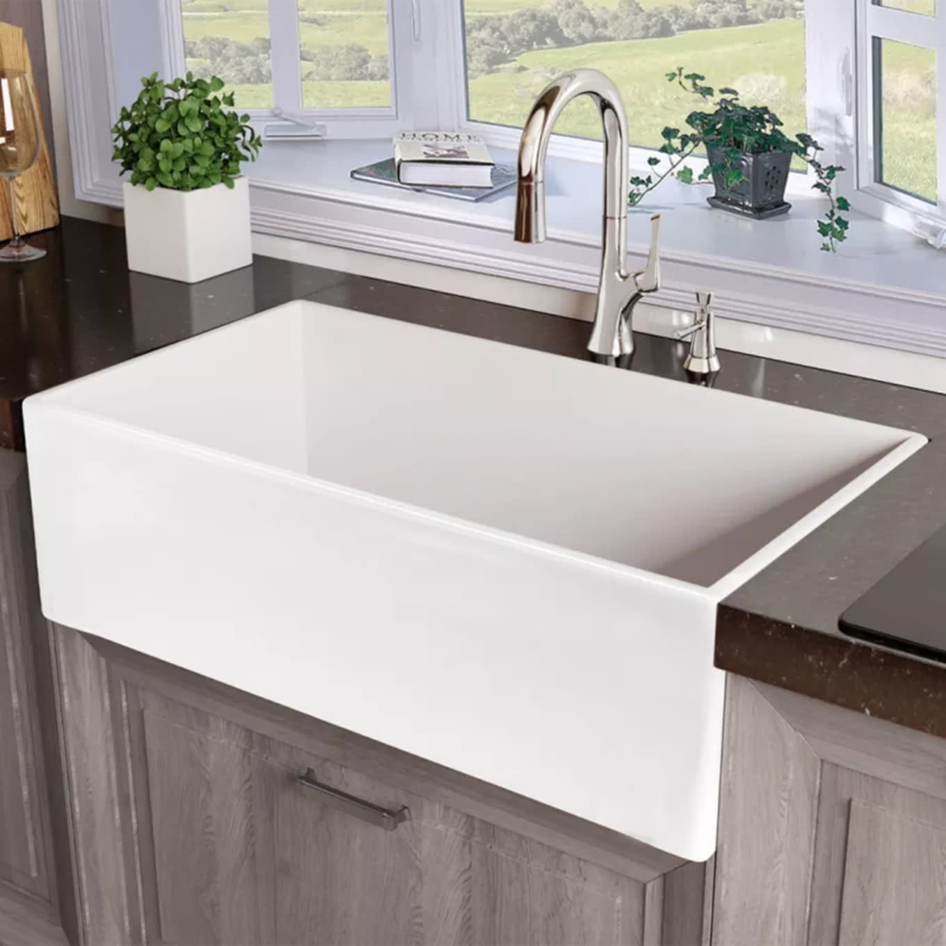 Miseno MNO3018FC1 Modena 30" Single Basin Reversible Farmhouse Fireclay Kitchen Sink -