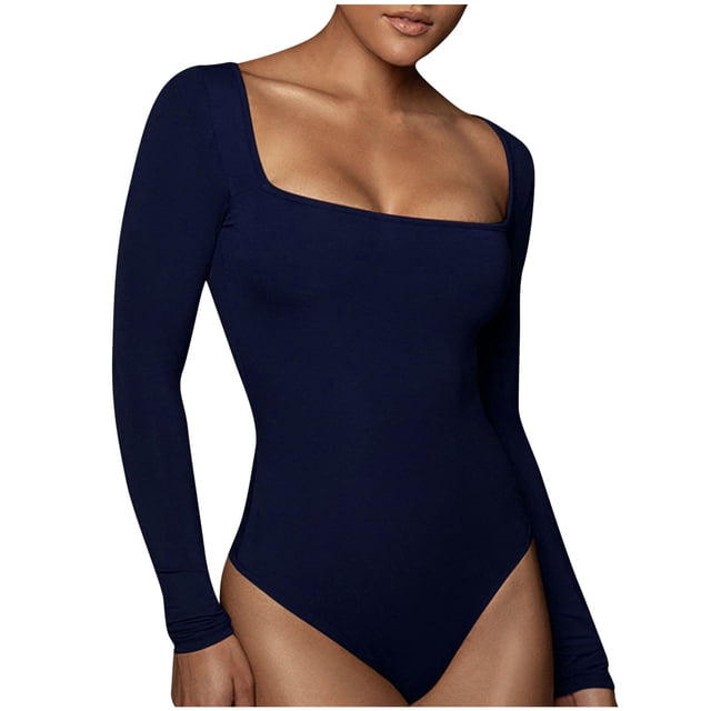 Body moldeador de manga larga para mujer, de terciopelo, de color liso, con cuello a la moda, ajustado y con recortes.