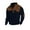 Dark Blue, variant on Ofreoo Man Casual Patchwork Pullover Fashion Long Sleeve Stand Collar Button Blouse Essentials Hoodie Deal of the Week