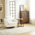 thumbnail image 6 of Ktaxon 360° Swivel Accent Chair Soft Chenille Fabric Arm Chair High Resilience Cushion Ideal for Living Room  Bedroom Furniture Off White, 6 of 7