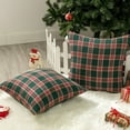thumbnail image 3 of AUQ 2026 New Pack of 2 Christmas Plaid Decorative Throw Pillow Covers Scottish Tartan Cushion Case for Farmhouse Home Holiday Decor Red and Green,18 X 18 Inches, 3 of 6
