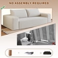 thumbnail image 3 of 63" Corduroy Boneless Couch, 2-Seater Compression Sofa with 2 Throw Pillows, No Assembly Required, Comfy Loveseat Sofa in a Box, Deep Seat, Modern Couches for Living Room, 3 of 12