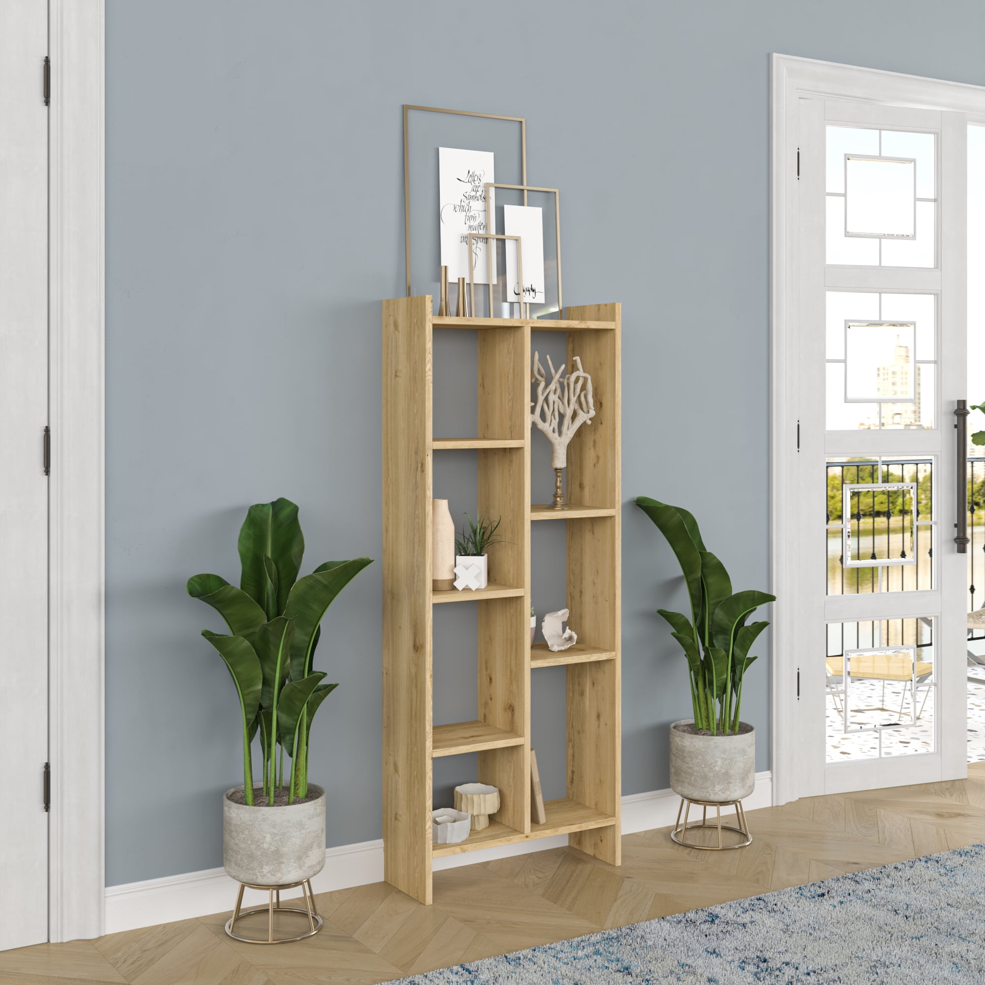Ada Home Decor Eden Tier Bookcase, Oak
