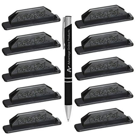 10 Pack Pen Pal Pen Holders, Black Only, Self Adhesive and (Best Pen Pal Sites)