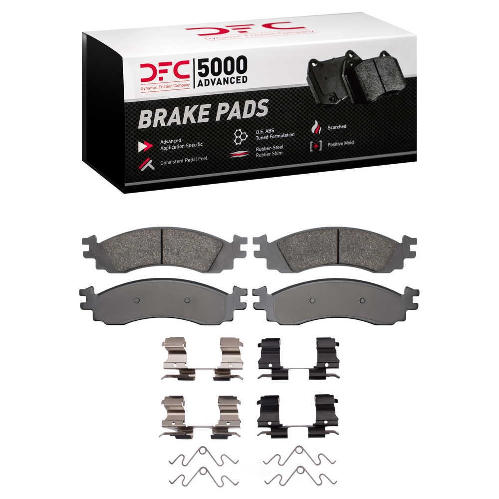 Dynamic Friction Company 1551-1158-01 DFC 5000 Advanced Brake Pads - Ceramic and Hardware Kit - OE