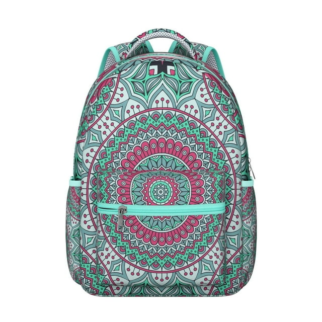Mandala Students Backpack for School Multifunctional Students’s Backpack with Bohemian Ethnic and Psychedelic Trippy Mandala Patterns