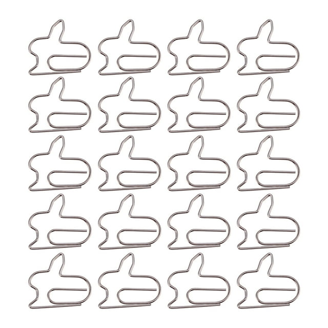Pinces à Papier Lapin Créatives pour l'École Métal Argenté 20 Pcs
