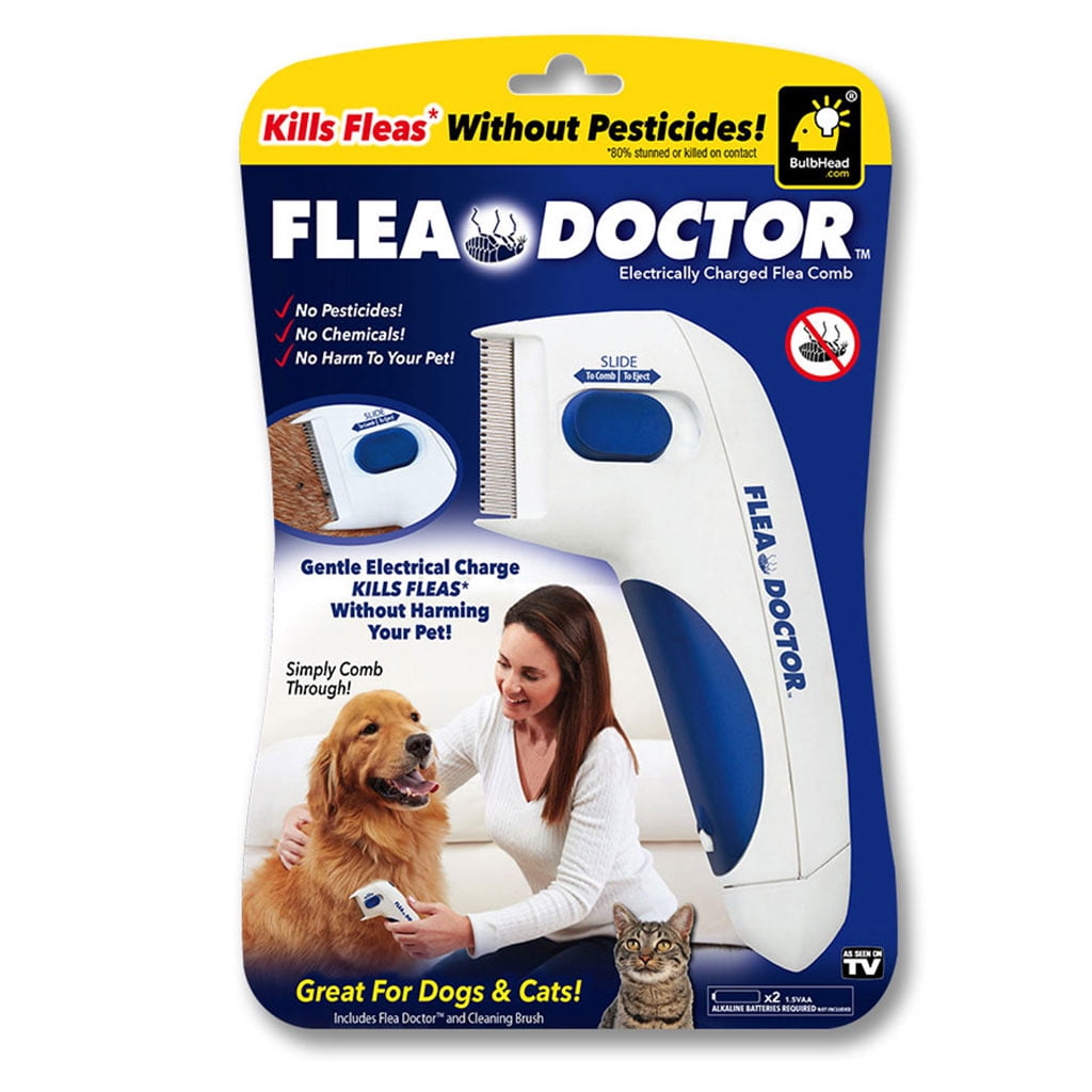 Kills & Stuns Fleas Safe for Pets Electric Flea Lice Tick Treatment Comb for Dogs Cats and other Pets HHJ Flea Doctor Comb Flea and Tick Removal As Seen On TV