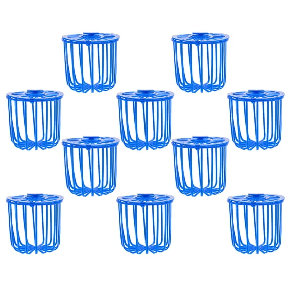 ULTNICE 10pcs Hollow Bird Food Basket Plastic Blue Design for Budgie