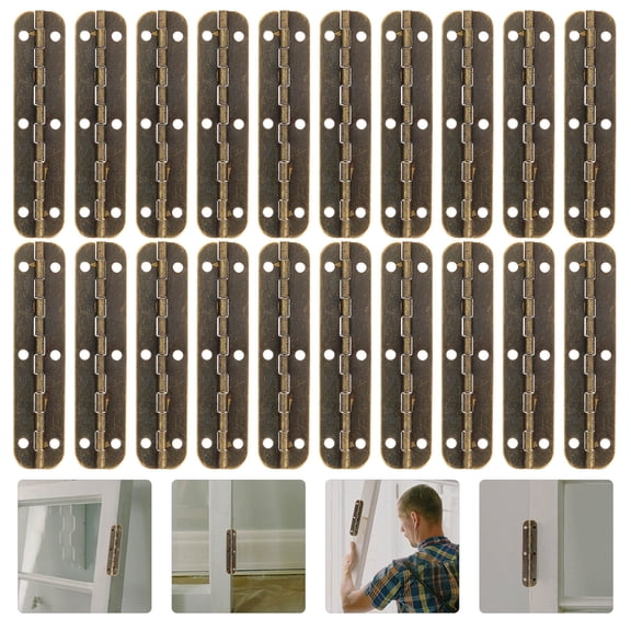 Healifty Durable Dark Brown Iron Long Piano Hinge for Home Wear-Resistant 1Set