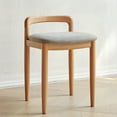 thumbnail image 2 of Homy Casa Vanity Stool for Bedroom Makeup Desk, Small Upholstered Dressing Chair, Natural, 2 of 8