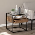 thumbnail image 3 of SEI Furniture Olivern 1 Drawer Glass Top End Table in Black and Natural, 3 of 10