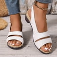 thumbnail image 5 of Viluyesy Womens Heeled Sandals, Low Heels Ankle Strap Peep Toe Summer Slingback Dressy Shoes White US7.5, 5 of 8