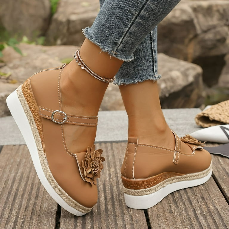 HaiMao Women's Wedge Shoes Closed Toe Low Heel Pumps Comfotable