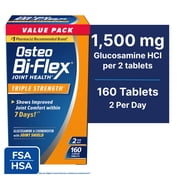 (2 pack) Osteo Bi-Flex Triple Strength Joint Health Dietary Supplement, Glucosamine Chondroitin MSM and Vitamin C Tablets, 160 Count