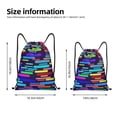 thumbnail image 3 of Drawstring Backpack, Men Ladies Waterproof Sports Backpack Gym Bag-Colorful Texture Art Pattern-Small Size, 3 of 8