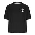 thumbnail image 4 of HOMADLES Mens Short Sleeve Shirt Crewneck Print Solid Beach Pullover Short Sleeve Black XL, 4 of 4