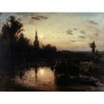 thumbnail image 3 of Johan Barthold Jongkind 14x12 Black Modern Framed Museum Art Print Titled - Clair De Lune a Overschie (Environs De Rotterdam) (1855), 3 of 5